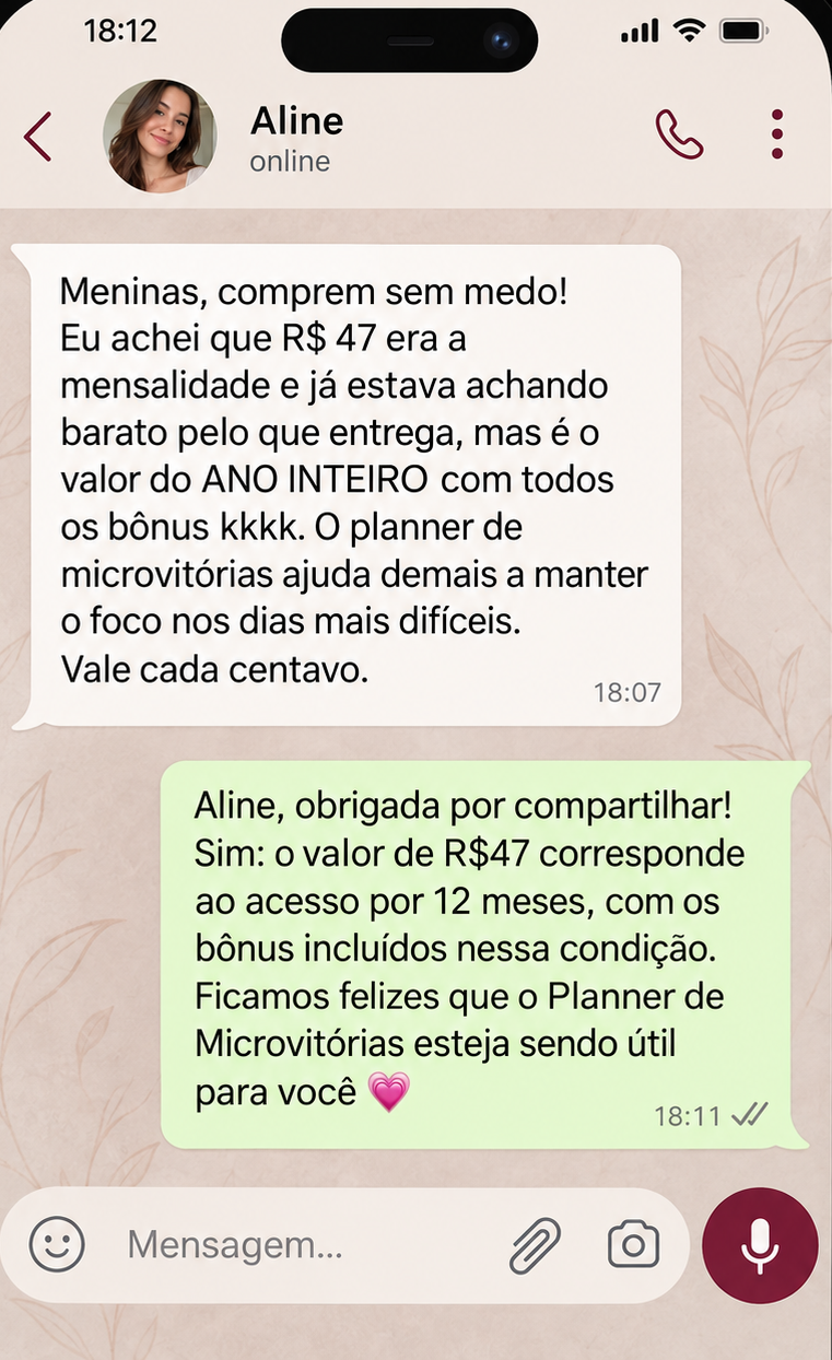 Exemplo ilustrativo 7 — conversa simulada sobre a rotina com a Pepidiva